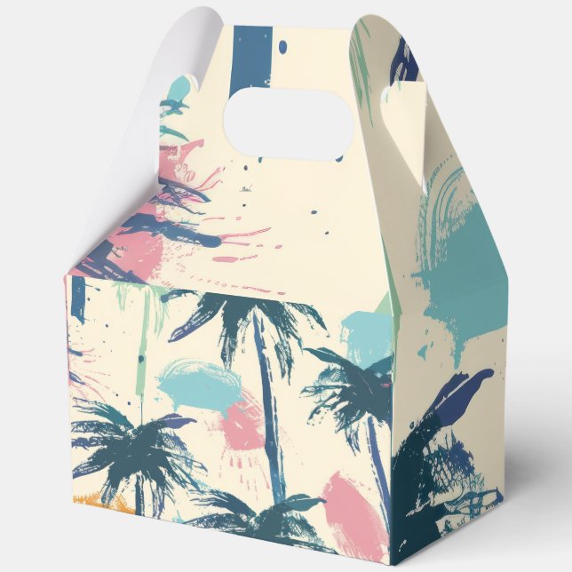 Palm Leaf Geschenkboxen mit Handles Geschenkschachtel (Rückseite)