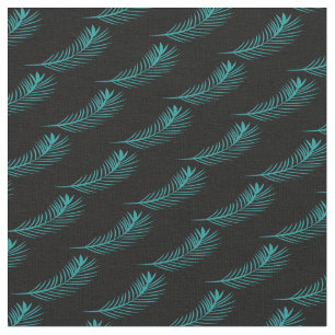 Palm Leaf Grüne Jungle Muster Schwarz Stoff