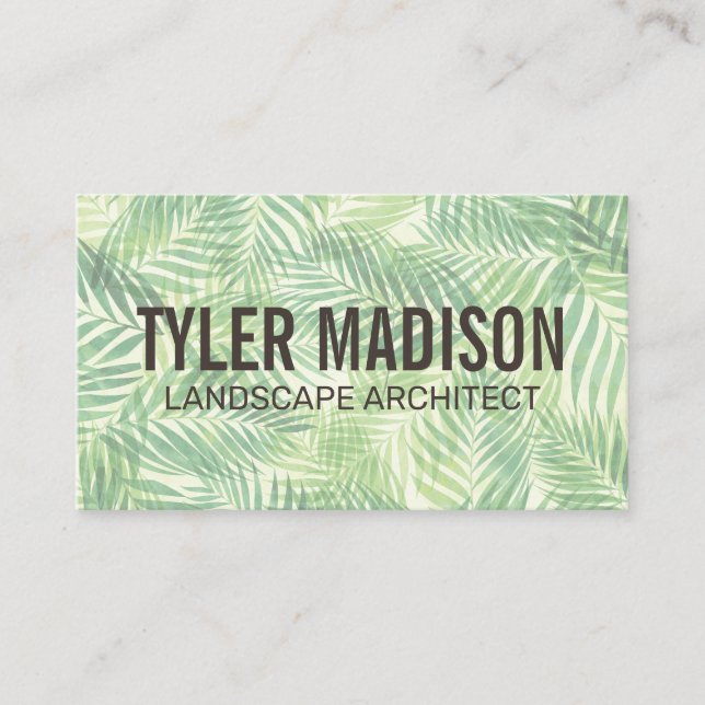 Palm Leaf Hintergrund Visitenkarte (Vorderseite)