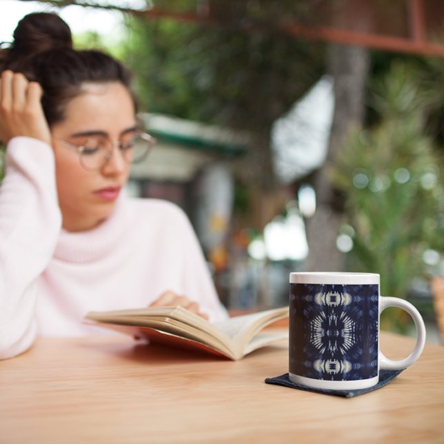 Palm Leaf in Delft Blue Verwandlungstasse (Von Creator hochgeladen)
