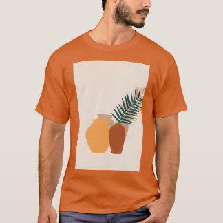Palm Leaf Pottery Contemporary Minimal Boho Art Pr T-Shirt