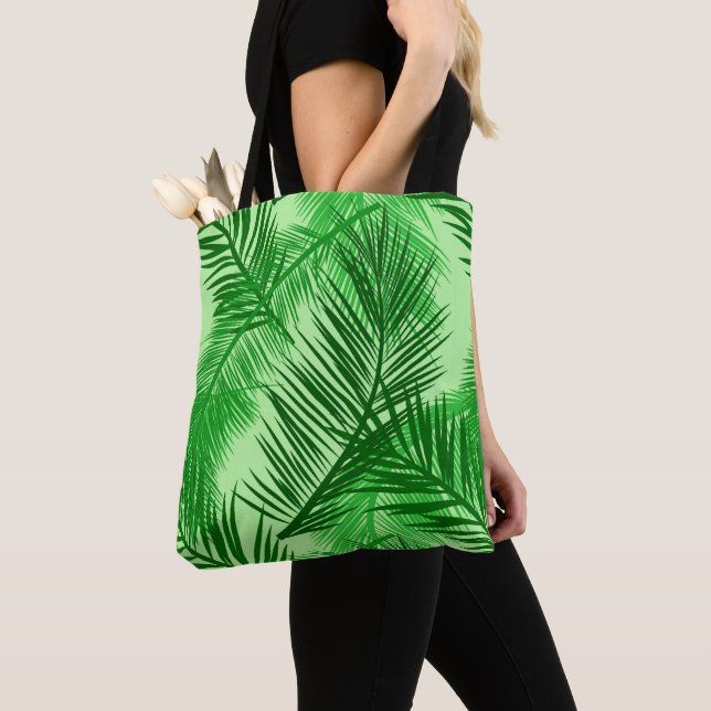 Palm Leaf Print, Emerald und Light Lime Green (Von Nahem)