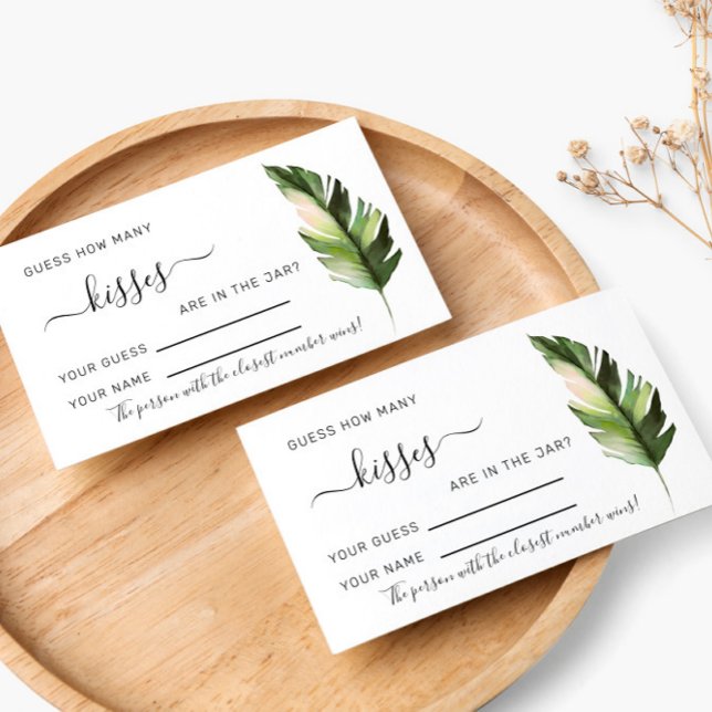 Palm Leaf Tropic Wie viele Kisses Showspielkarte Platzkarte (Von Creator hochgeladen)