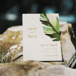 Palm Leaf Tropical Save the Date Card