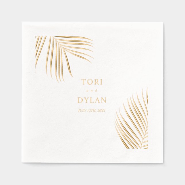 Palm Leaf Wedding Servietten Mit Folie (Vorderseite)