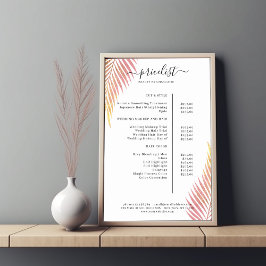 Palm Leafy Salon Price List Poster