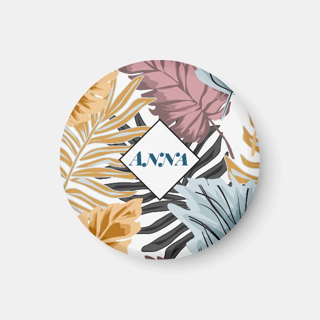 Palm leaves, Tropical, Botanical, Dschungel, Fores Magnet (Vorne)