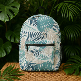 Palm leaves tropical foliage beach vibe exotic bedruckter rucksack