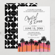 Palm Modern Wedding Invitation (pink)