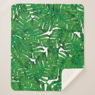 Palm Monstera Seamless Pattern. White Green Tropic Sherpadecke