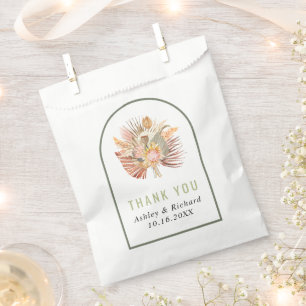 Palm, Pampas grüner Bogen Danke für Ihre Hochzeit Geschenktütchen