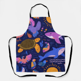 Palm Paradise All-Over Print Apron Gift Schürze