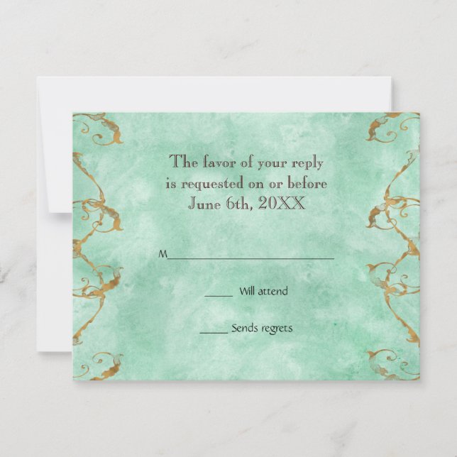 Palm Paradise - Aqua UAWG Response Cards RSVP Karte (Vorderseite)