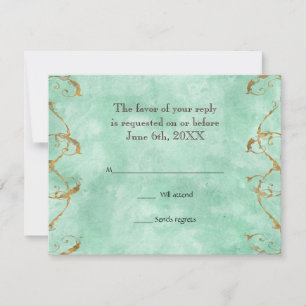 Palm Paradise - Blue Green UAWG Response Cards RSVP Karte