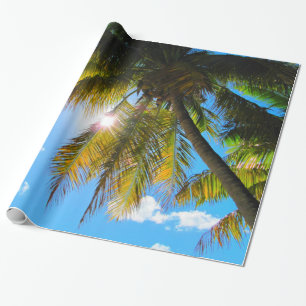 Palm Paradise Blue Sky Sunshine Geschenkpapier