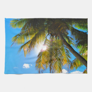 Palm Paradise Blue Sky Sunshine Küchentuch