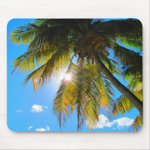 Palm Paradise Blue Sky Sunshine Mousepad
