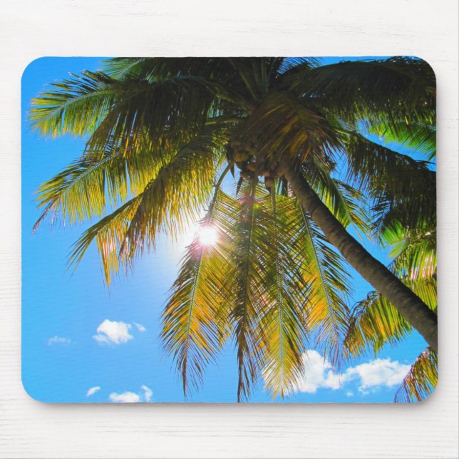 Palm Paradise Blue Sky Sunshine Mousepad (Vorne)