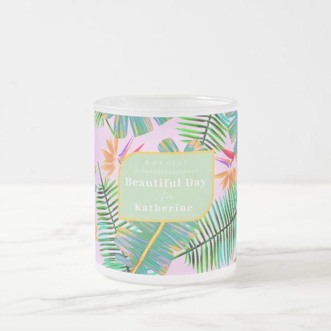 Palm Paradise Pink Mattglastasse (Mittel)