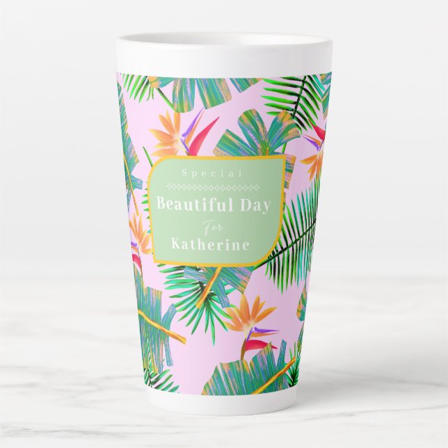 Palm Paradise Pink Milchtasse (Vorderseite)