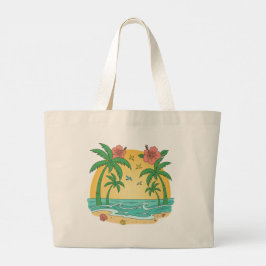 Palm Paradise Tropische Strand-Tasche Jumbo Stoffbeutel
