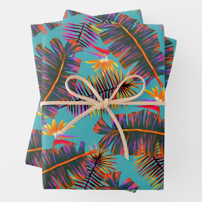Palm Paradise Türkis Geschenkpapier Set (Beispiel)