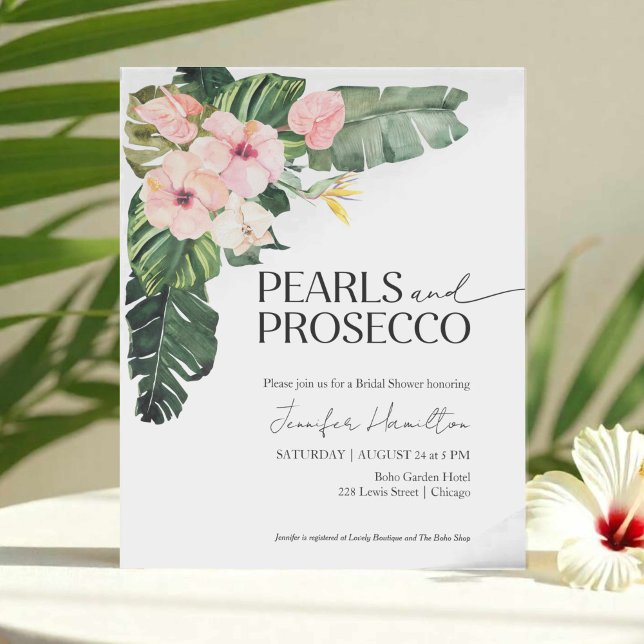 Palm Pearls und Prosecco Bridal Dusche Einladung (Von Creator hochgeladen)