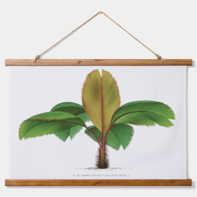 Palm Print -Pieter Joseph de Pannemaeker 1832-1904 Wandteppich Mit Holzrahmen (Vorne)