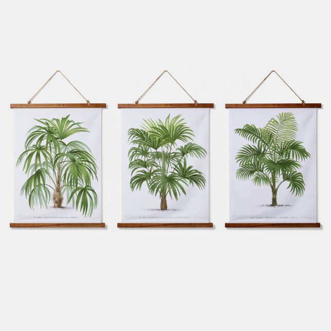 Palm Print -Pieter Joseph de Pannemaeker 1832-1904 Wandteppich Mit Holzrahmen (Dreifach)