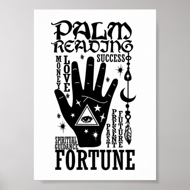 Palm Reading Spirituelle Guidance Fortune Poster (Vorne)