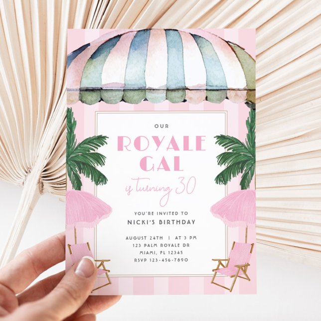 Palm Royale Geburtstagsparty Einladung (Palm Royale Birthday Invitation)