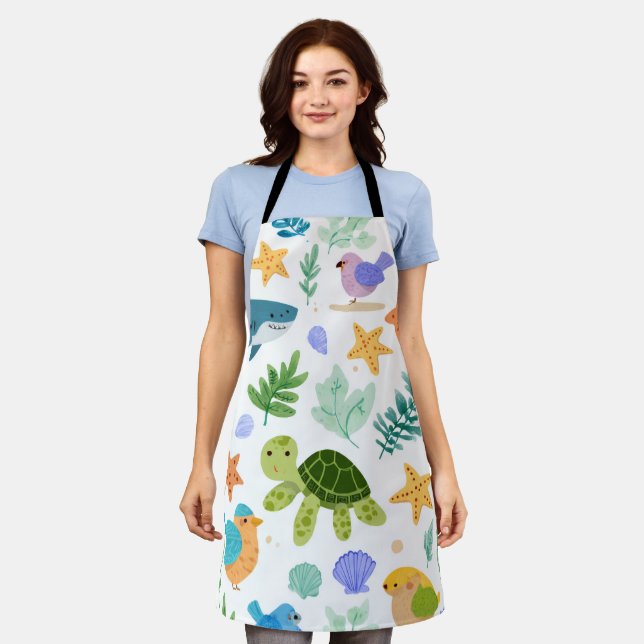 Palm & Sand All-Over Print Apron Gift Schürze (Getragen)