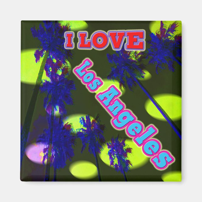 "Palm Sky: I LIEBE Los Angeles 3" Magnet (Vorne)