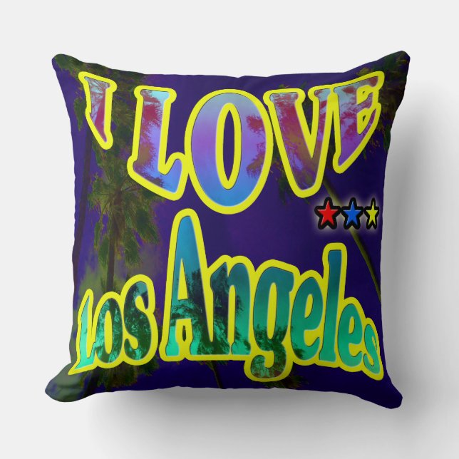 "Palm Sky: I LIEBE Los Angeles 4" Kissen (Vorderseite)