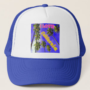 "Palm Sky: I LOVE California 1" Hut Truckerkappe