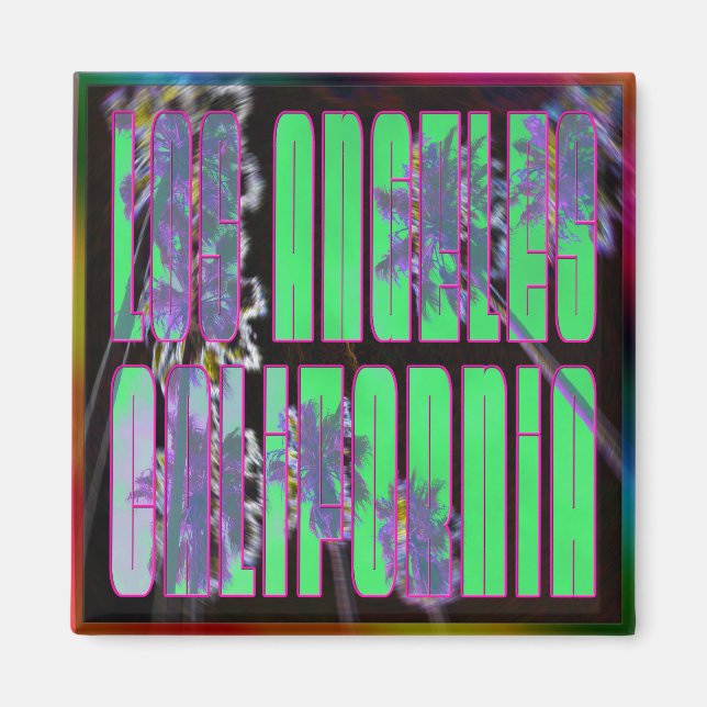 "Palm Sky: LOS ANGELES CALiFORNiA" Magnet (Vorne)