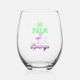 palm springs bachelorette green pink retro weinglas ohne stiel