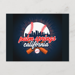 Palm Springs California Baseball City Skyline Postkarte
