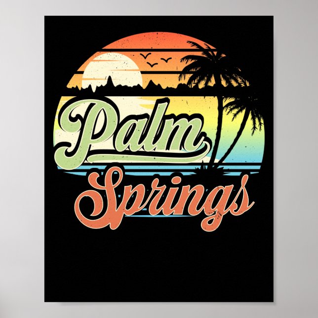 Palm Springs California Beach Vacation Sunset Poster (Vorne)