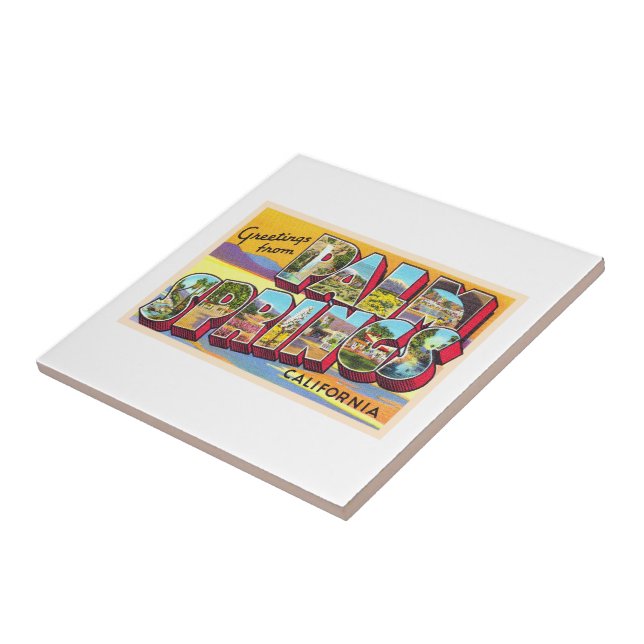 Palm Springs California CA Large Letter Postcard Fliese (Seite)