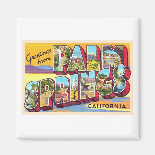 Palm Springs California CA Large Letter Postcard Magnet (Vorne)