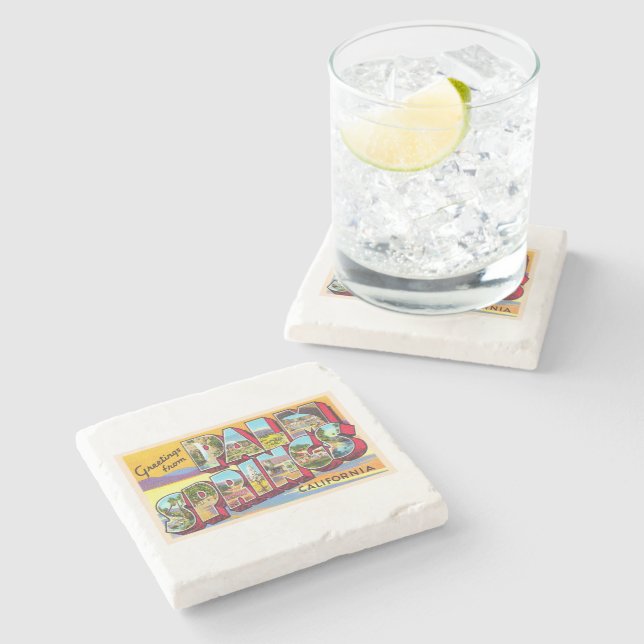 Palm Springs California CA Large Letter Postcard Steinuntersetzer (Seitenansicht)