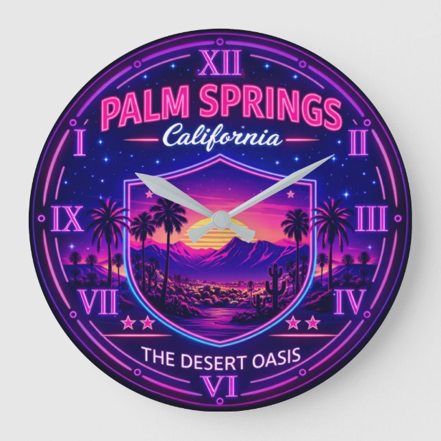 Palm Springs California Große Wanduhr (Vorderseite)