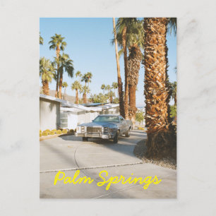 Palm Springs California Oldtimer und Palmen Postkarte
