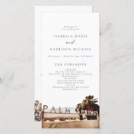 PALM SPRINGS California Palm Tree Wedding Program Dankeskarte