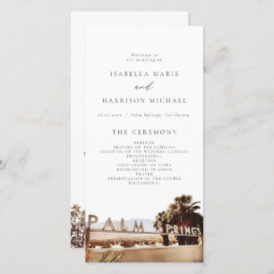 PALM SPRINGS California Palm Tree Wedding Program Dankeskarte