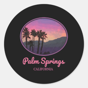 Palm Springs California Style Runder Aufkleber