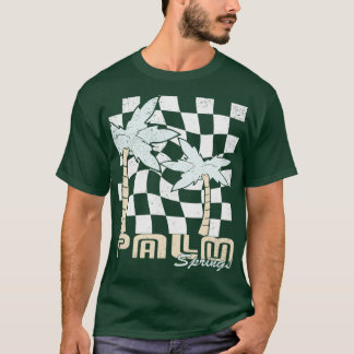 Palm Springs California Vintag Checkered Graphic T-Shirt