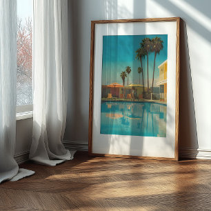 Palm Springs Chic: Vintage-Motelpool im Mid-Centur Poster