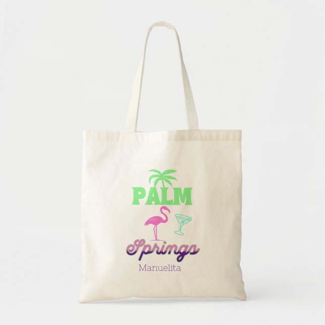 palm springs flamingo tropical bachelorette party tragetasche (Vorne)
